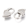 Brass Micro Pave Cubic Zirconia Lobster Claw Clasps ZIRC-O038-26P-2