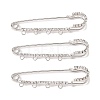 Iron Rhinestone Safety Pins Brooch Findings JEWB-E045-01B-P-1