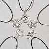Witch Pentagram Alloy Pendants Necklaces NJEW-JN04543-6