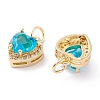 Brass Micro Pave Cubic Zirconia Charms ZIRC-A019-14G-A-2