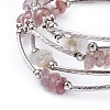 Five Loops Natural & Synthetic Mixed Stone Wrap Bracelets BJEW-JB04488-3