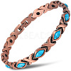 Zinc Alloy & Synthetic Turquoise  Link Chain Bracelets FS-WGDAAA9-04-1