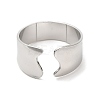 304 Stainless Steel Plain Open Cuff Ring for Women RJEW-M149-22P-2