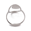 304 Stainless Steel Hollow Oval Cuff Ring Findings RJEW-G285-19P-3