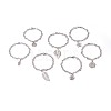 304 Stainless Steel Cable Chain Charm Bracelets BJEW-O169-06-1