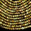 Faceted Rondelle Natural Green Garnet Beads Strands G-F289-40B-2