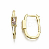 Brass Micro Pave Clear Cubic Zirconia Huggie Hoop Earring EJEW-T046-15G-NF-2
