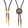 2Pcs 2 Style Adjustable Vintage PU Leather Bolo Ties NJEW-HY0001-01-1