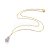 Natural Quartz Pendant Necklace & Dangle Earrings Jewelry Sets SJEW-JS01060-05-2