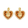 Brass Micro Pave Clear Cubic Zirconia Pendants CU-CBA415D-11G-01-1