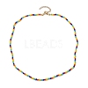 6 Solid Colors Glass Beaded Necklaces NJEW-JN04900-3