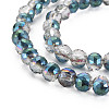 Electroplate Transparent Glass Beads Strands EGLA-T008-23-A01-3