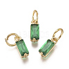 Brass Micro Pave Cubic Zirconia Charms ZIRC-F111-03G-07-1