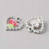 Platinum Alloy Rhinestone Pendants FIND-TAC0008-69P-04-2