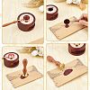 Brass Wax Seal Stamp with Wood Handle AJEW-WH0412-0280-3