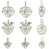 6Pcs 3 Styles Brass & Alloy  Bead Cage Pendants FIND-YW0011-82-1