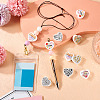 8Pcs 8 Style Heart Silicone Focal Beads SIL-TA0001-70-8