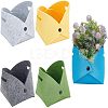 CHGCRAFT 5Pcs 5 Colors Foldable Felt Fleshy Flowerpot DIY-CA0003-95-1