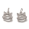 Brass Micro Pave Clear Cubic Zirconia Charms ZIRC-B002-55P-1