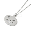 Halloween Series 202 Stainless Steel Cable Chain Pumpkin Pendant Necklaces LS-NJEW-S005-01P-B-1