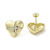 Brass Micro Pave Cubic Zirconia Stud Earrings EJEW-G381-07G-1