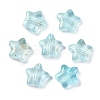 Transparent Spray Painted Frosted Glass Beads X2-GLAA-NH0003-01G-1