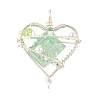 Electroplated Natural Quartz Copper Wire Wrapped Pendants PALLOY-TA00429-05-1