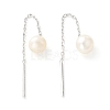 999 Fine Silver Chain Tassel Earring Thread for Girl Women EJEW-I260-41P-2