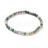Natural Indian Agate Beaded Stretch Bracelets BJEW-D446-A-46-2
