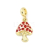 Brass Red Enamel Vegetable European Dangle Charms KK-Z090-06G-03-1