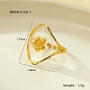 Preserved Flowers 304 Stainless Steel and Epoxy Resin Open Cuff Rings for Women FS-WGCF311-02-1