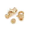 Brass Micro Pave Clear Cubic Zirconia Cord Ends KK-C136-01G-2