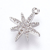 Brass Micro Pave Cubic Zirconia Charms X-ZIRC-G116-09P-1