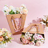 Trapezoid Paper Flower Gift Tote Bags with Plastic Visible Window ABAG-WH0045-25A-4