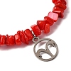 12Pcs 12 Styles Constellation Non-Tarnish 304 Stainless Steel Charms Bracelets BJEW-JB12479-5