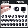 20Pcs Black Cube Letter Silicone Beads 12x12x12mm Square Dice Alphabet Beads with 2mm Hole Spacer Loose Letter Beads for Bracelet Necklace Jewelry Making JX433L-2