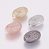 Brass Micro Pave Cubic Zirconia Beads KK-P116-21-1