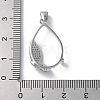 Rack Plating 925 Sterling Silver Micro Pave Clear Cubic Zirconia Pendants Cabochon Settings STER-NH0001-44P-3