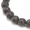 Natural Lava Rock & Synthetic Hematite Stretch Bracelet with Alloy Tube Beaded BJEW-JB08319-02-4