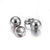 304 Stainless Steel Sphere Charms STAS-O107-04P-B-2