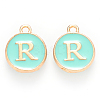 Golden Plated Alloy Enamel Charms X-ENAM-S118-05R-1
