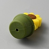 Sunflower Pot Food Grade Eco-Friendly Silicone Beads SIL-TAC0002-17A-2