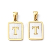 Ion Plating(IP) 304 Stainless Steel Pave Shell Pendants X-STAS-G327-01G-T-1