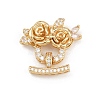 Brass Micro Pave Clear Cubic Zirconia Fold Over Clasps KK-C075-39G-1