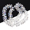 Electroplate Baking Paint Transparent Glass Beads Strands GL-N005-02A-C16-2