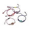 Printed Cowrie Shell Beads Braided Beads Bracelets BJEW-JB05058-1