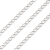 Anti-Tarnish Rhodium Plated 925 Sterling Silver Curb Chains STER-E072-01P-01-1