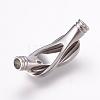 304 Stainless Steel Magnetic Clasps with Glue-in Ends STAS-L189-09P-2