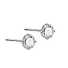 Rhodium Plated Diamond Shape 999 Fine Silver Cubic Zirconia Stud Earrings for Women EJEW-S215-06P-1