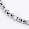 Grade A Electroplate Magnetic Synthetic Hematite Round Beads Strands G-N0014-3mm-18-2